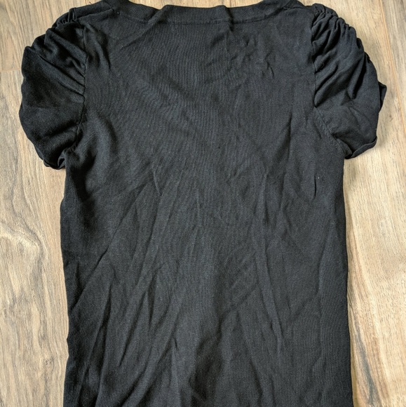 August Silk Women's Silk Ribbed Black Blouse Sz S. - Picture 5 of 5